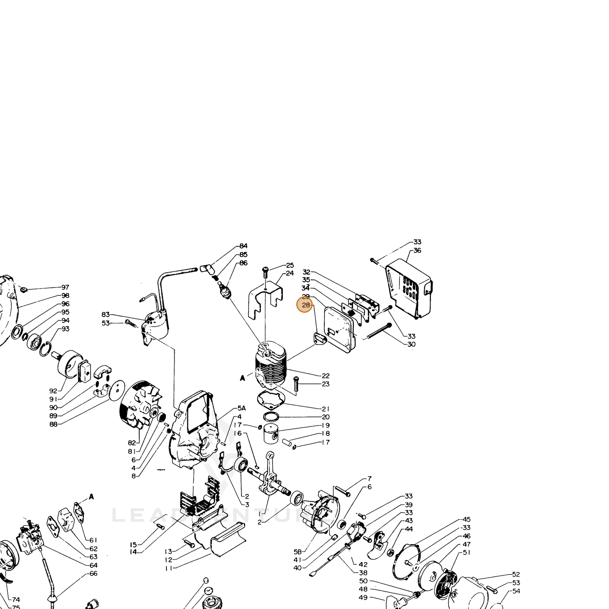 ECHO part 14551021931 — IPL diagram snippet (6x zoom, amber highlight)