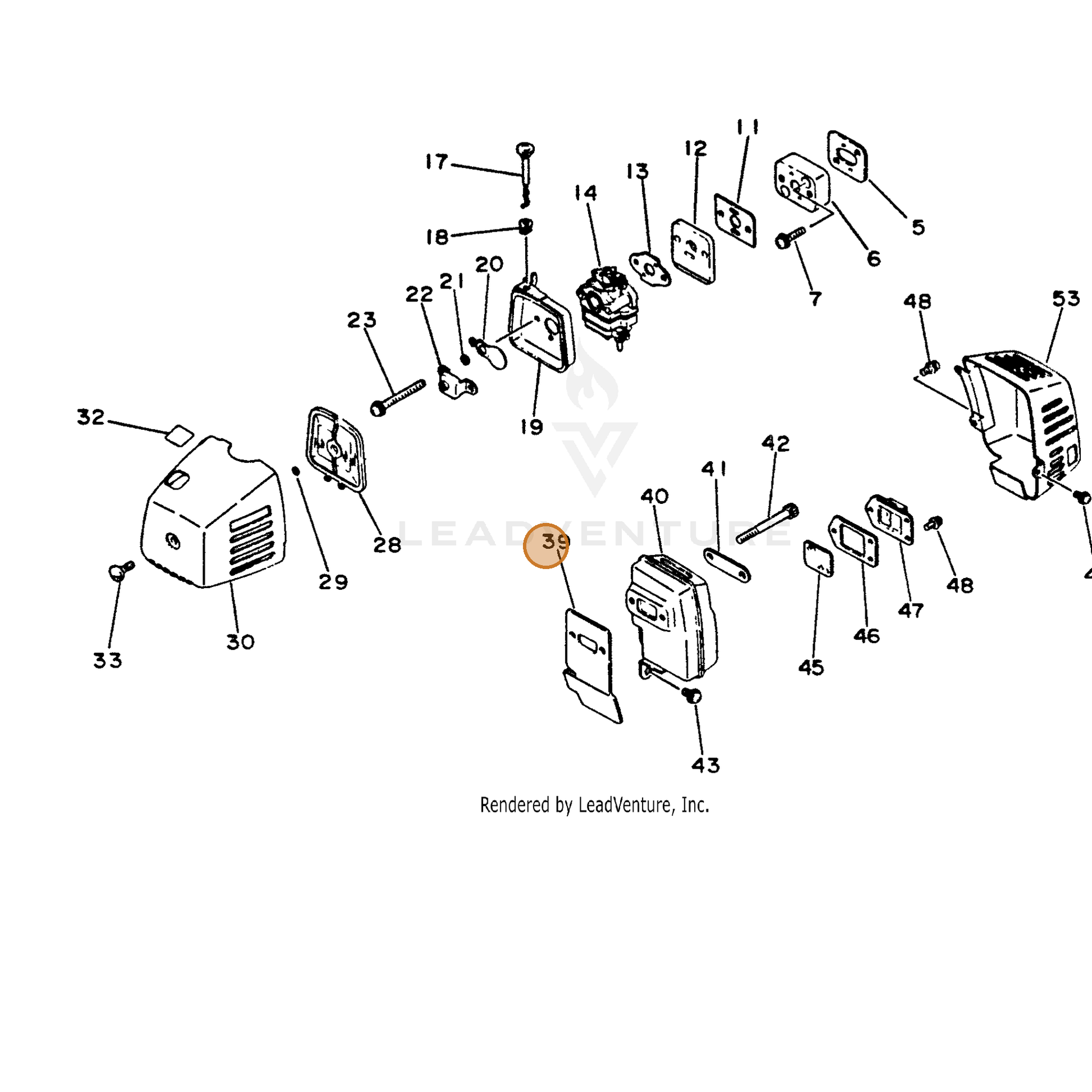 ECHO part 14551027531 — IPL diagram snippet (6x zoom, amber highlight)