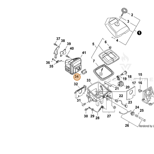 ECHO part 14551030830 — IPL diagram snippet (6x zoom, amber highlight)