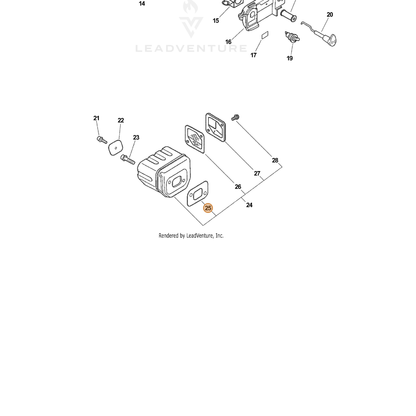 ECHO part 14551035431 — IPL diagram snippet (6x zoom, amber highlight)