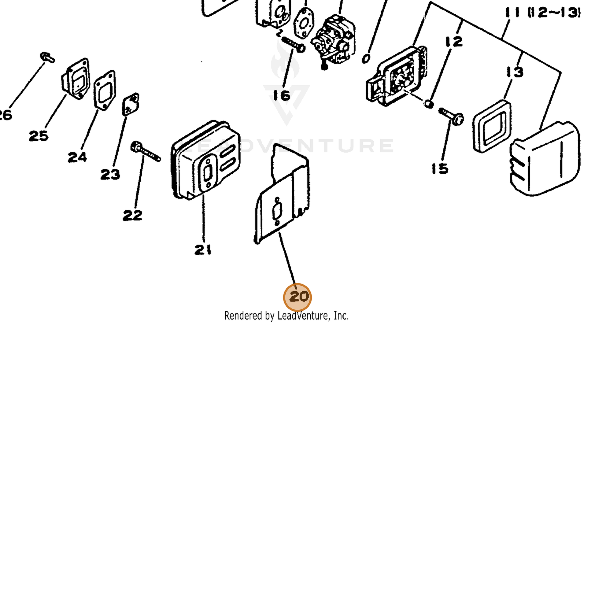 ECHO part 14551044331 — IPL diagram snippet (6x zoom, amber highlight)