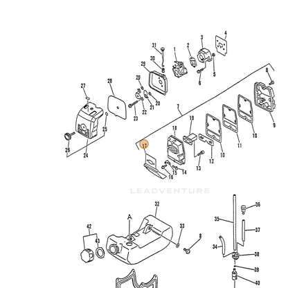 ECHO part 14551051030 — IPL diagram snippet (6x zoom, amber highlight)