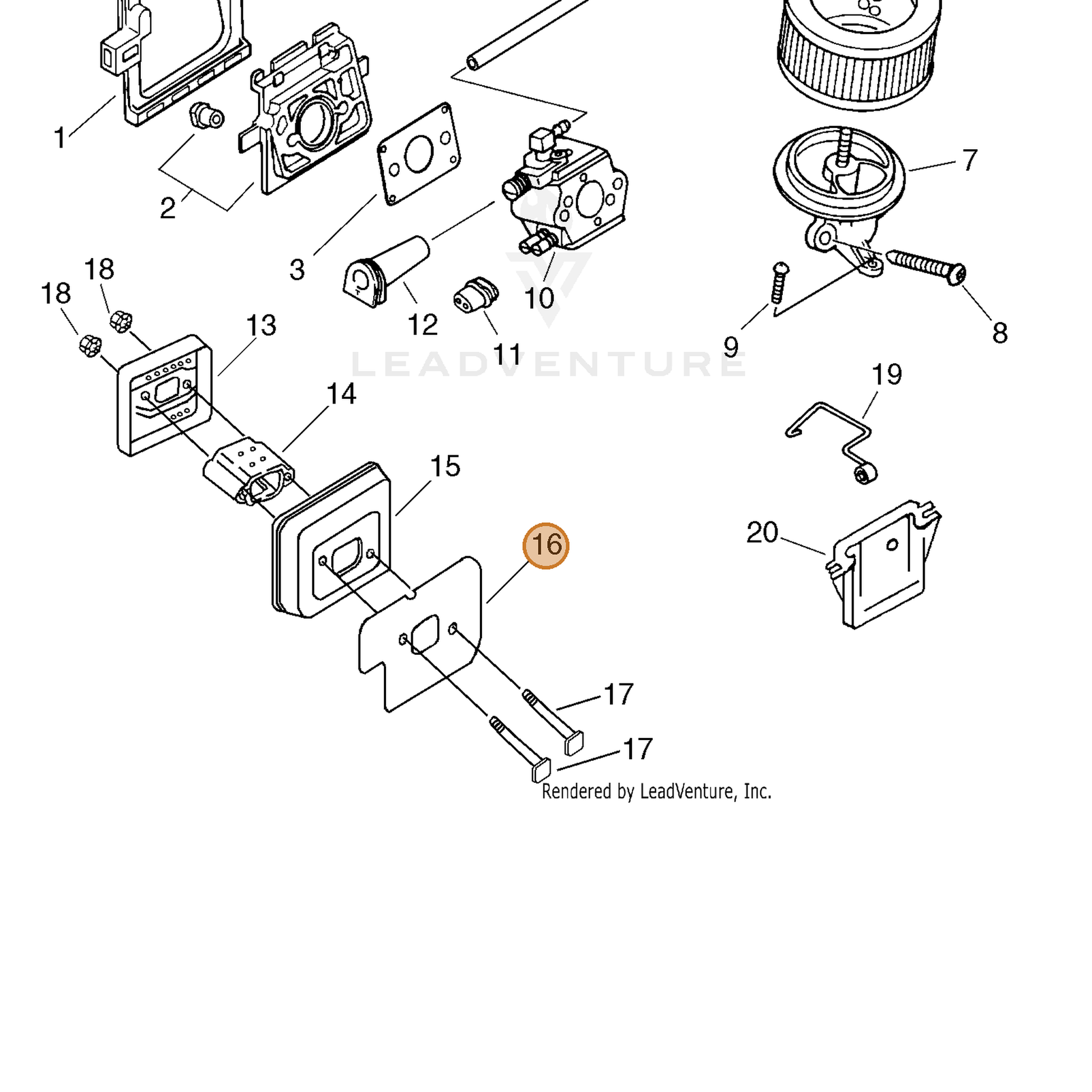 ECHO part 14551060930 — IPL diagram snippet (6x zoom, amber highlight)