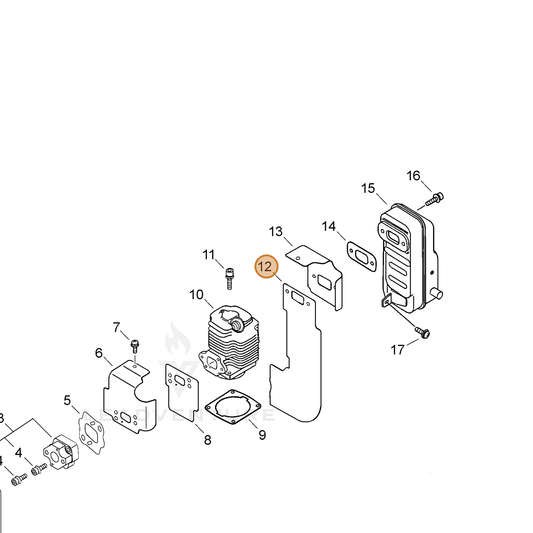 ECHO part 14551206211 — IPL diagram snippet (6x zoom, amber highlight)