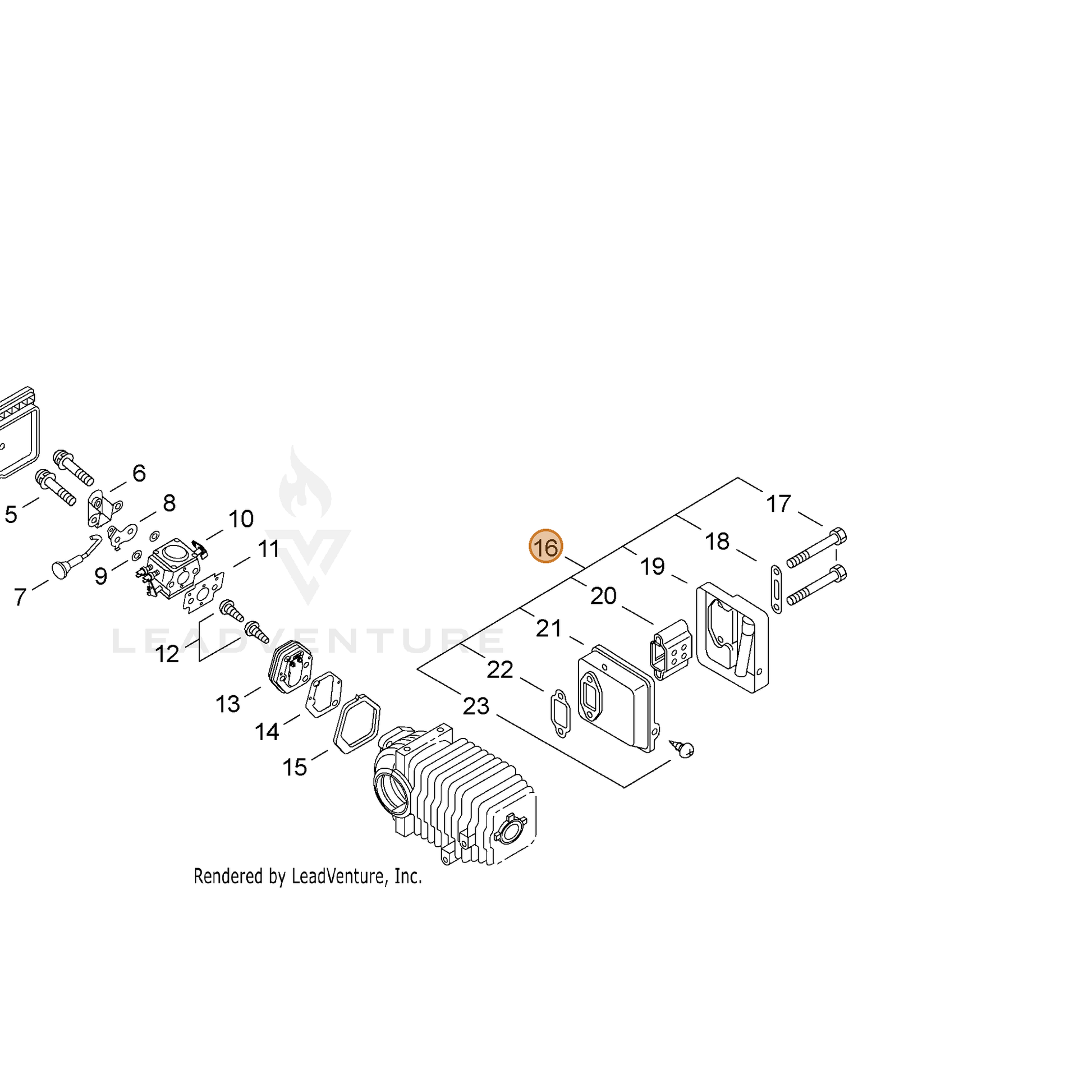 ECHO part 14560014931 — IPL diagram snippet (6x zoom, amber highlight)