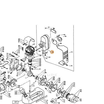 ECHO part 14560402261 — IPL diagram snippet (6x zoom, amber highlight)