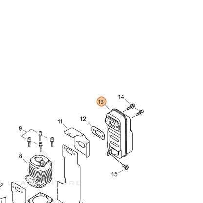 ECHO part 14561006212 — IPL diagram snippet (6x zoom, amber highlight)