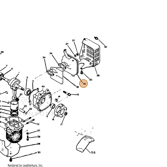 ECHO part 14561007130 — IPL diagram snippet (6x zoom, amber highlight)