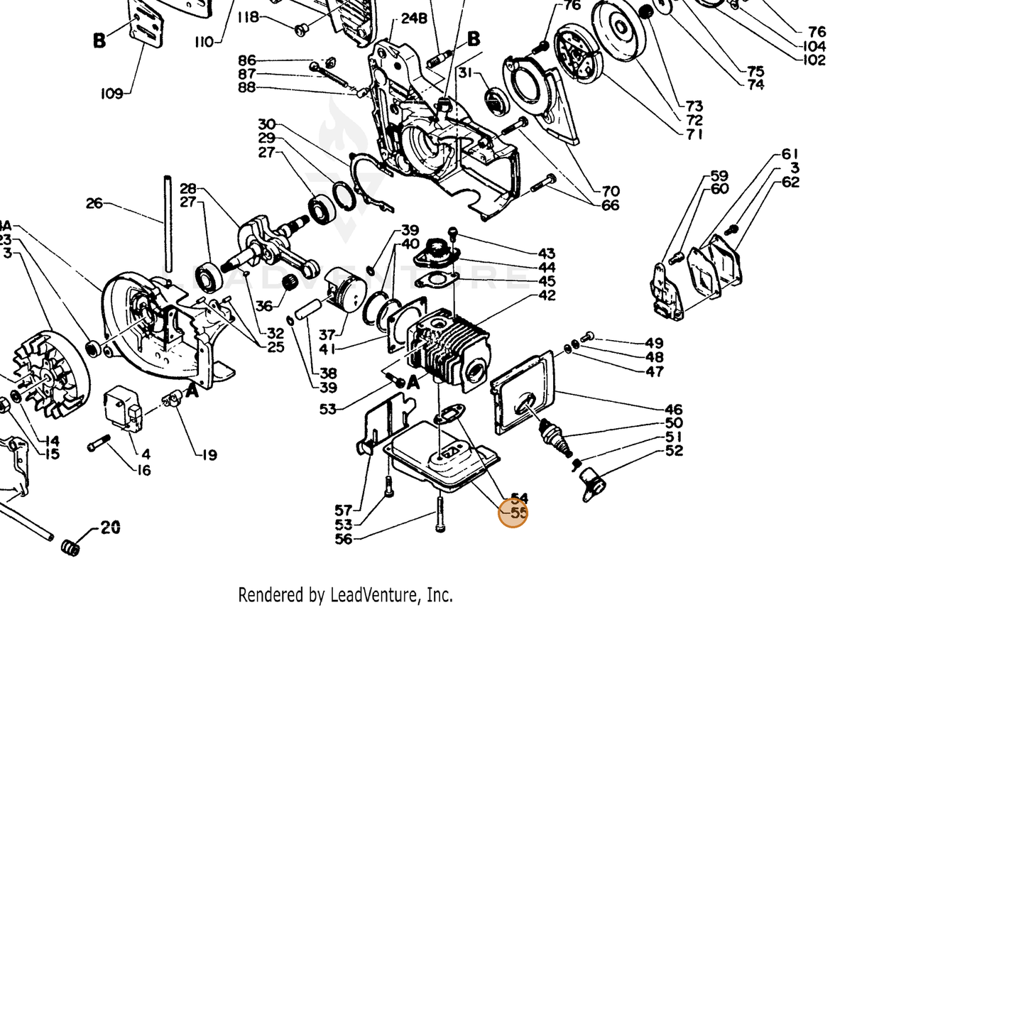 ECHO part 14561014530 — IPL diagram snippet (6x zoom, amber highlight)