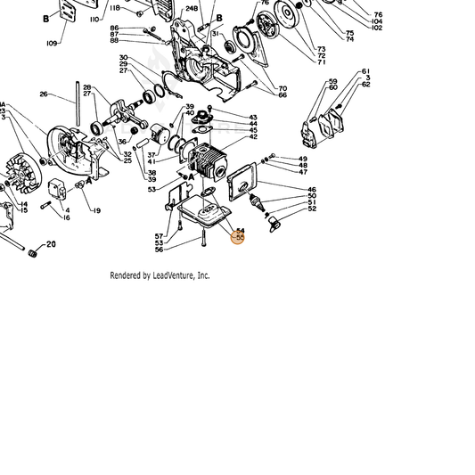 ECHO part 14561014530 — IPL diagram snippet (6x zoom, amber highlight)