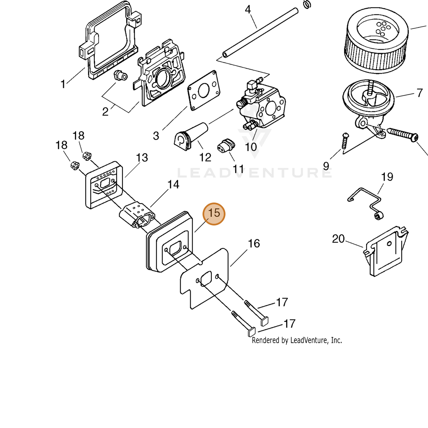 ECHO part 14561060930 — IPL diagram snippet (6x zoom, amber highlight)