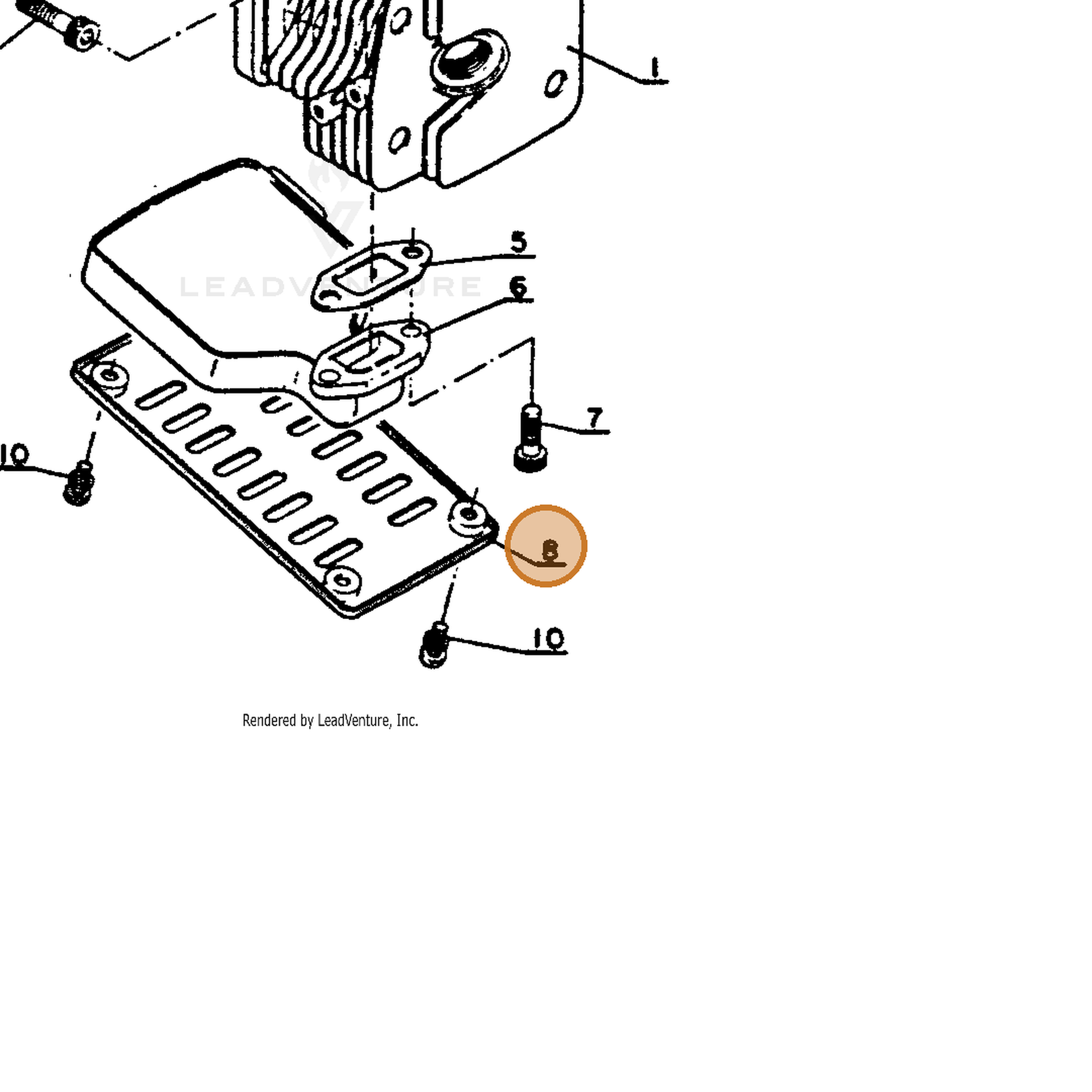 ECHO part 14562103930 — IPL diagram snippet (6x zoom, amber highlight)