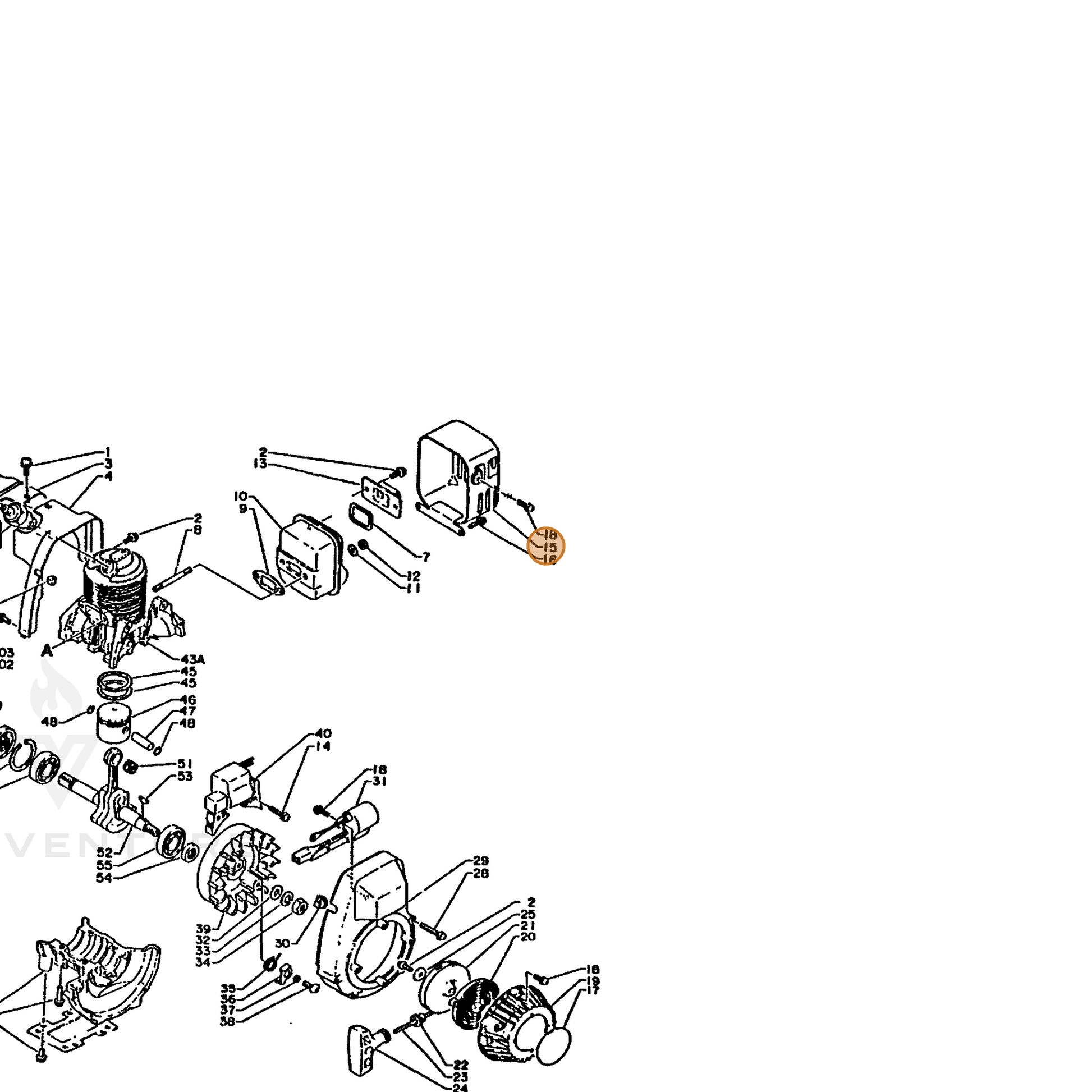 ECHO part 14562110510 — IPL diagram snippet (6x zoom, amber highlight)