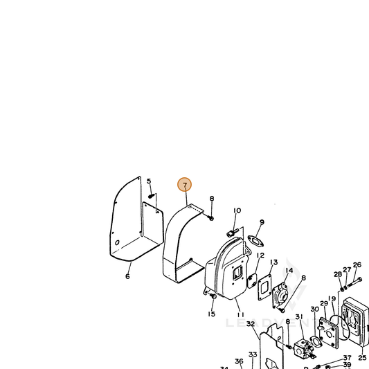 ECHO part 14563103460 — IPL diagram snippet (6x zoom, amber highlight)