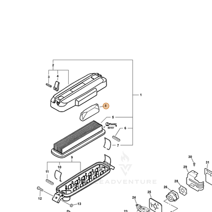 ECHO part 14563721260 — IPL diagram snippet (6x zoom, amber highlight)
