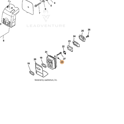 ECHO part 14564204930 — IPL diagram snippet (6x zoom, amber highlight)