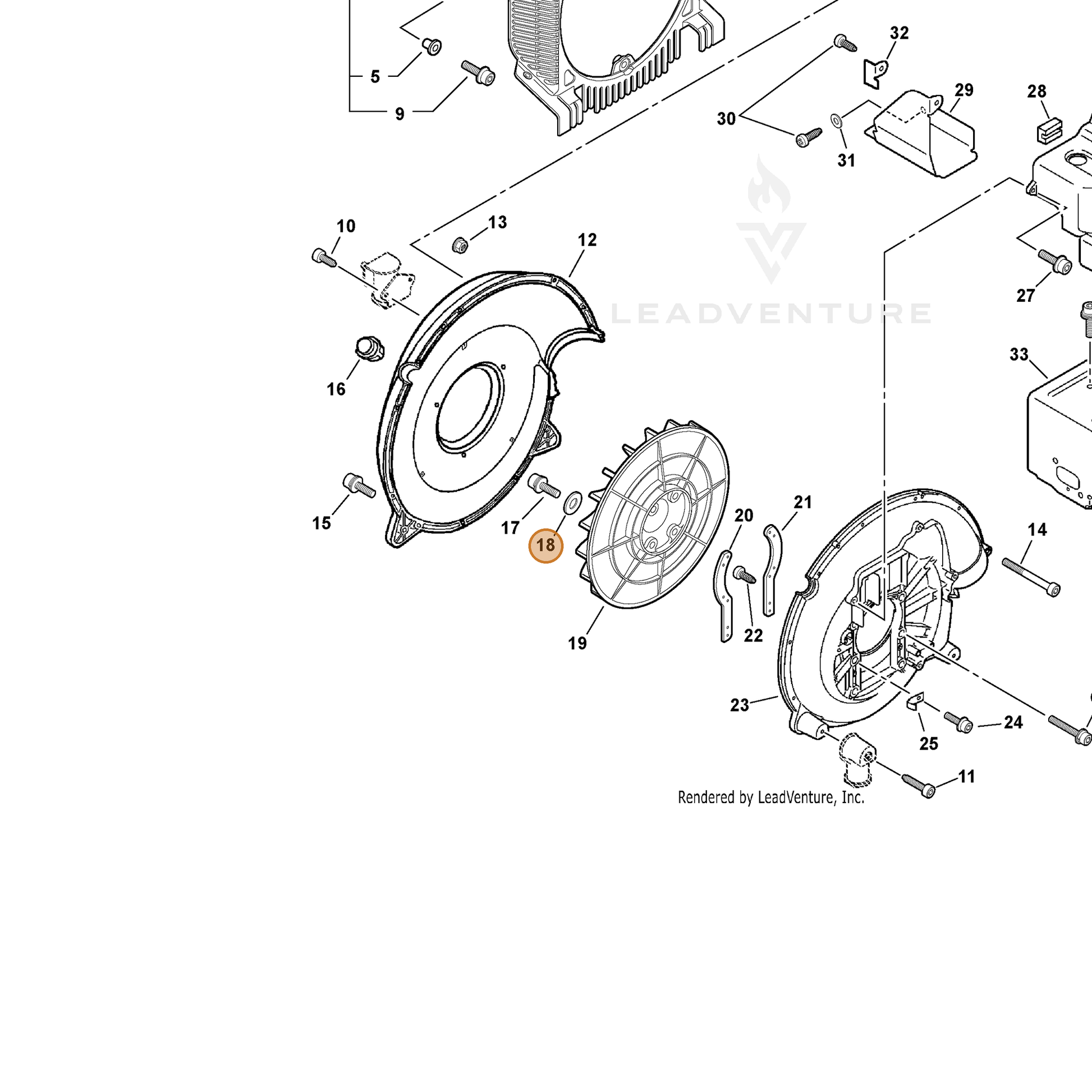 ECHO part 14564206230 — IPL diagram snippet (6x zoom, amber highlight)