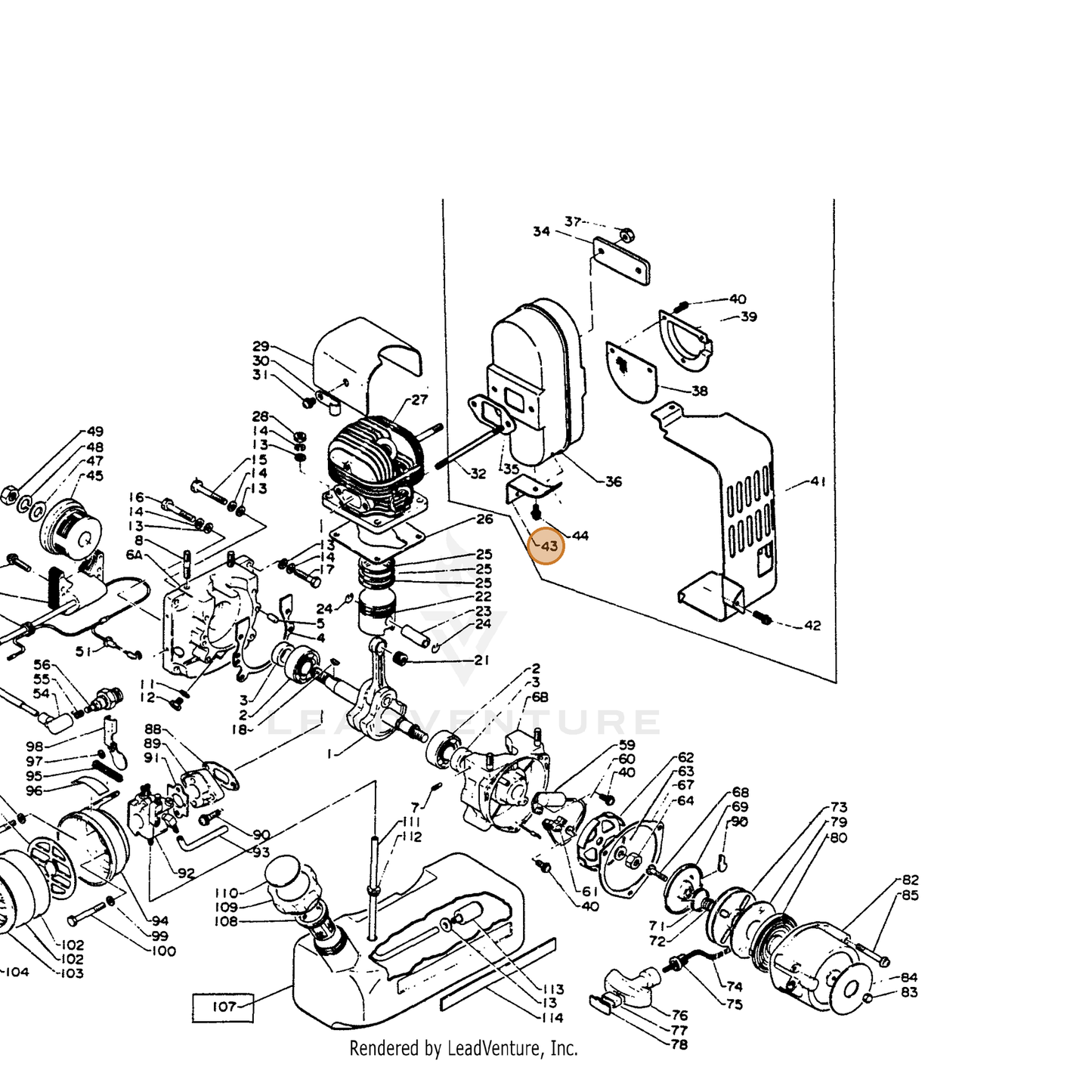 ECHO part 14571100760 — IPL diagram snippet (6x zoom, amber highlight)