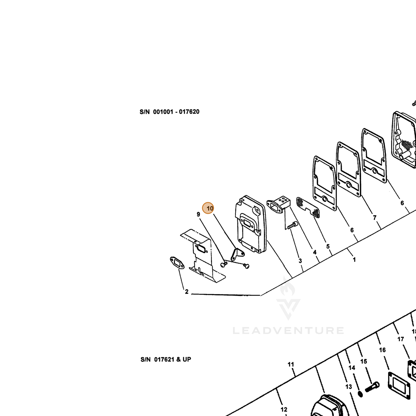 ECHO part 14571109560 — IPL diagram snippet (6x zoom, amber highlight)