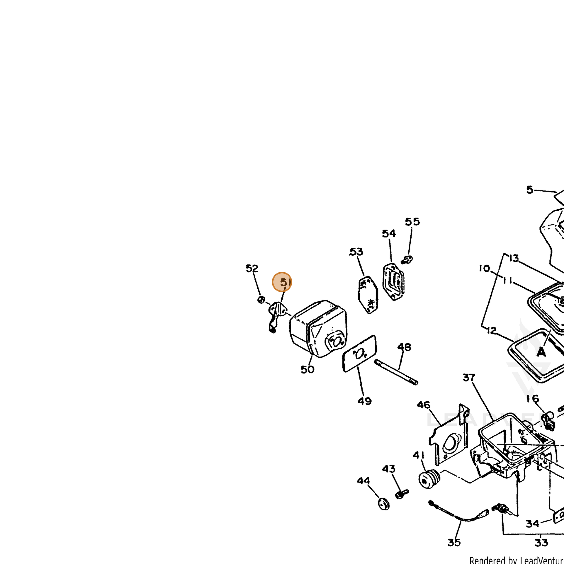 ECHO part 14571119830 — IPL diagram snippet (6x zoom, amber highlight)
