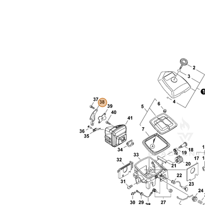ECHO part 14571130830 — IPL diagram snippet (6x zoom, amber highlight)