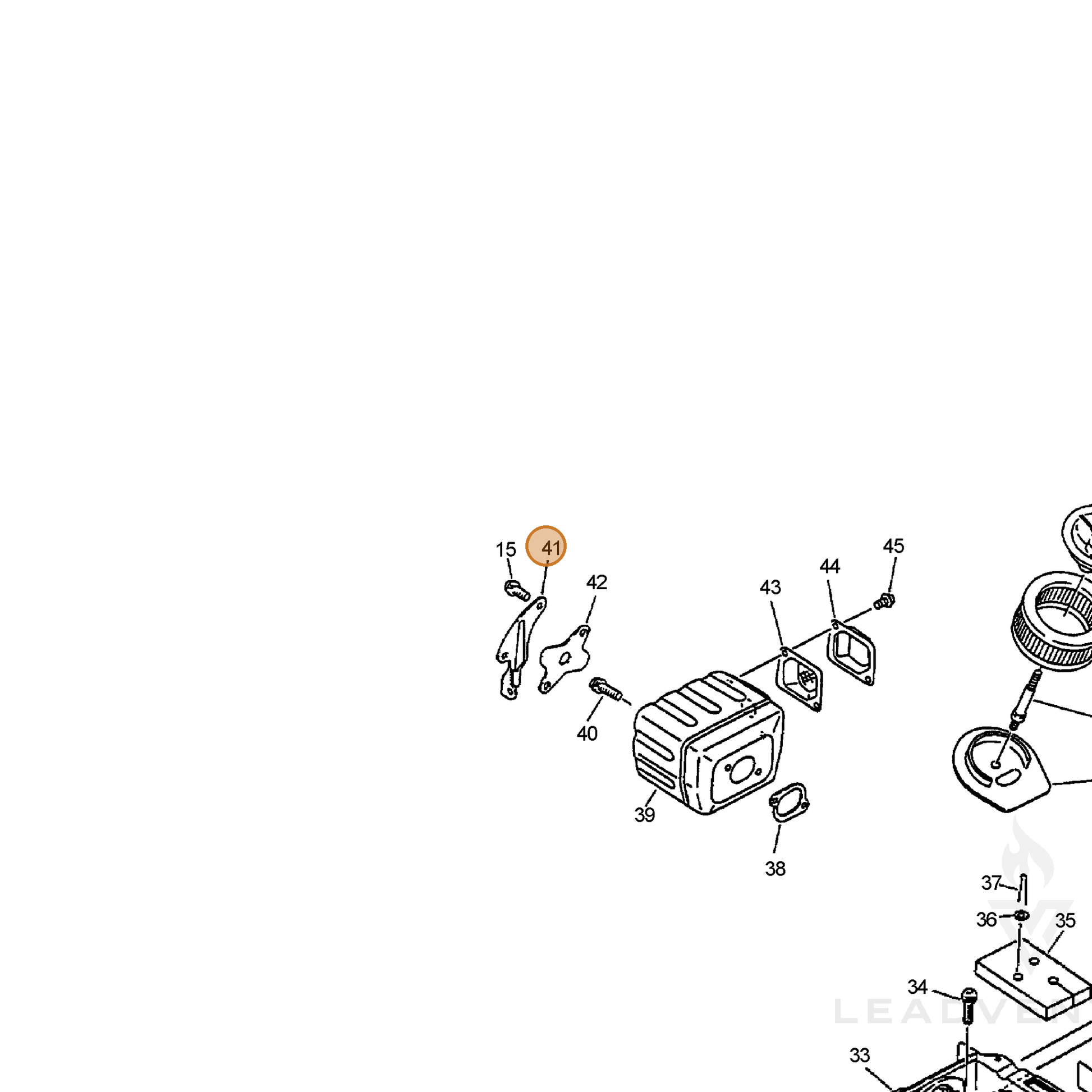 ECHO part 14571132430 — IPL diagram snippet (6x zoom, amber highlight)