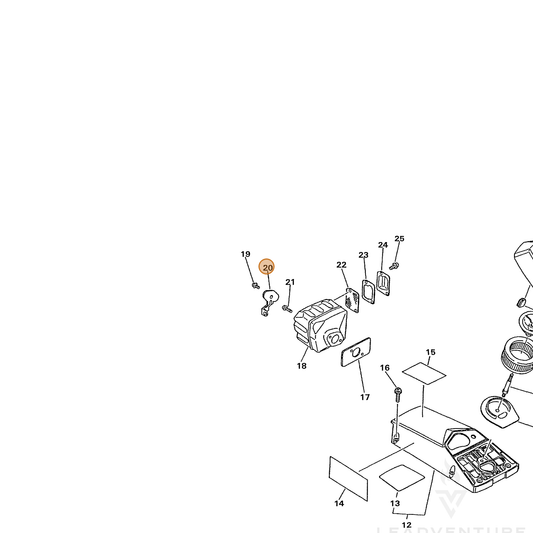 ECHO part 14571133330 — IPL diagram snippet (6x zoom, amber highlight)