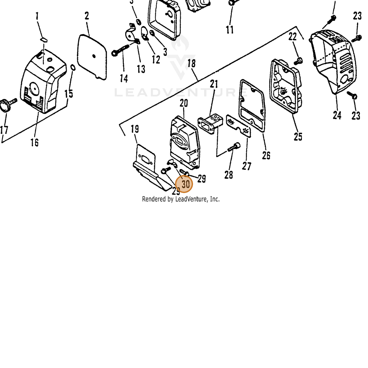 ECHO part 14571151230 — IPL diagram snippet (6x zoom, amber highlight)