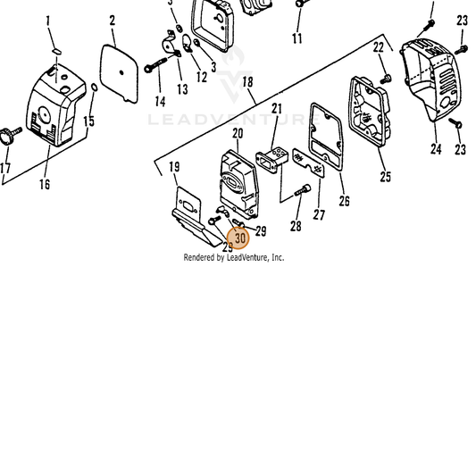 ECHO part 14571151230 — IPL diagram snippet (6x zoom, amber highlight)