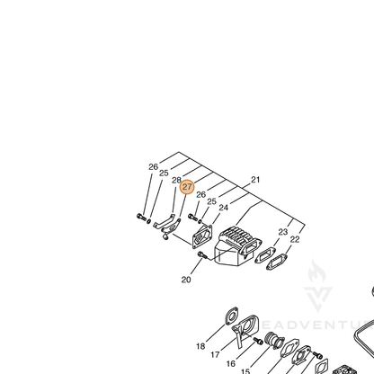 ECHO part 14572016431 — IPL diagram snippet (6x zoom, amber highlight)