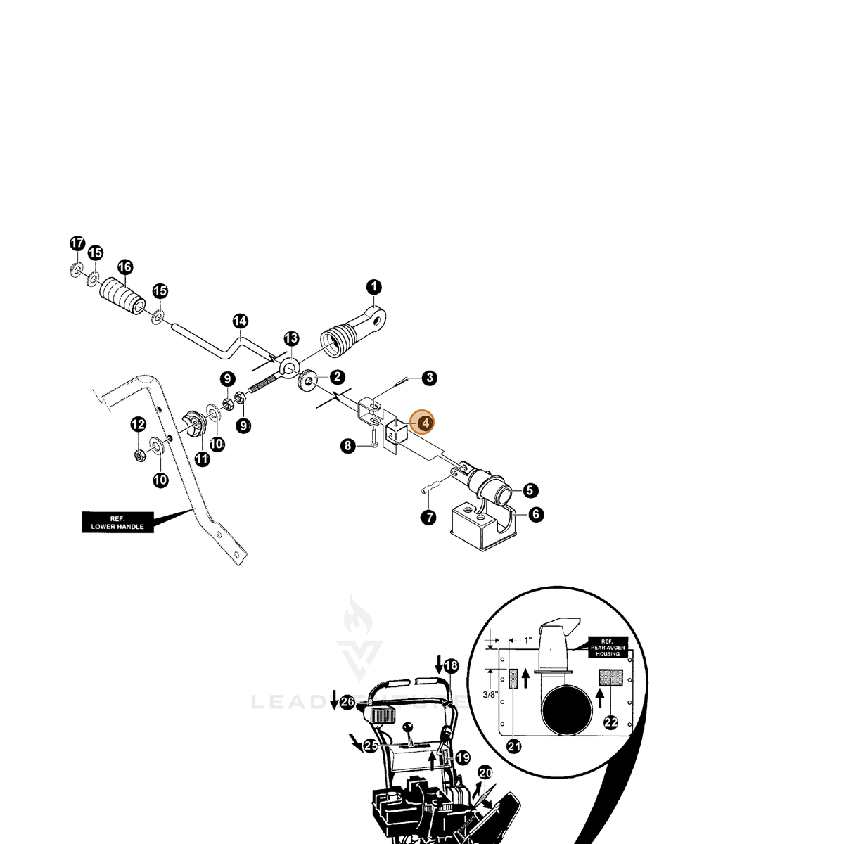 ECHO part 14578063 — IPL diagram snippet (6x zoom, amber highlight)