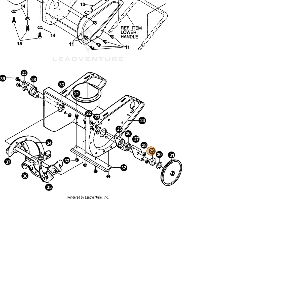 ECHO part 14578101 — IPL diagram snippet (6x zoom, amber highlight)