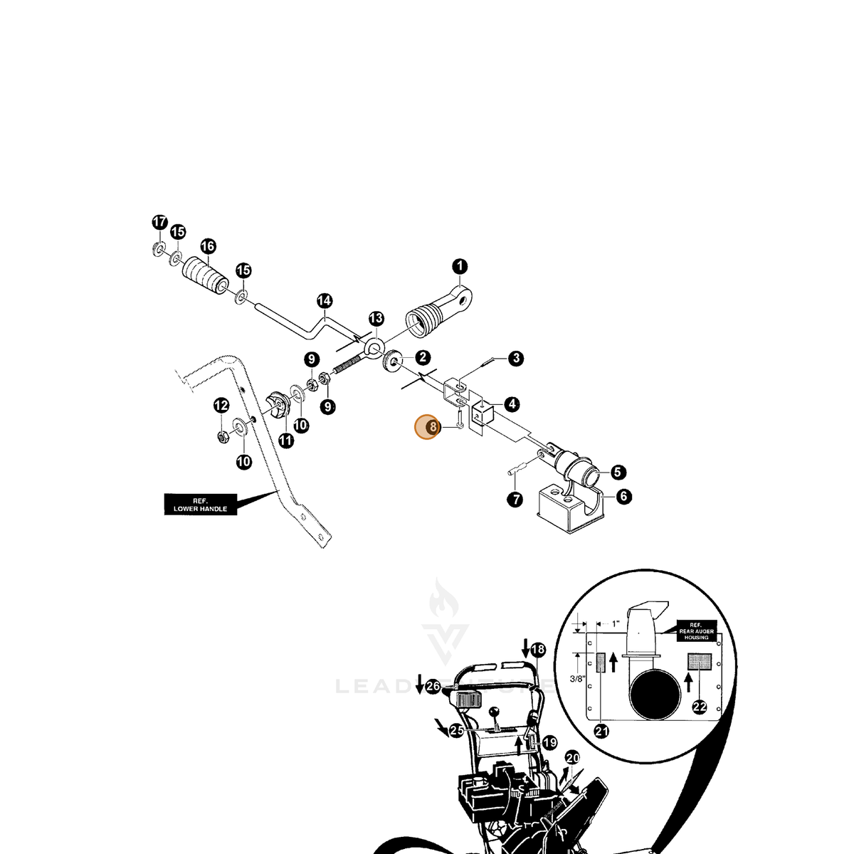 ECHO part 14578309 — IPL diagram snippet (6x zoom, amber highlight)