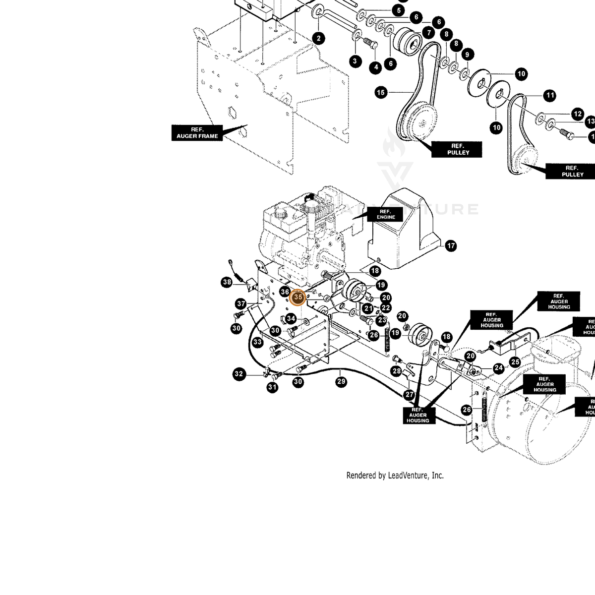 ECHO part 14579865 — IPL diagram snippet (6x zoom, amber highlight)