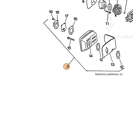 ECHO part 14580005162 — IPL diagram snippet (6x zoom, amber highlight)