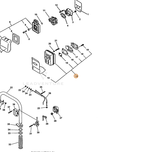 ECHO part 14580005560 — IPL diagram snippet (6x zoom, amber highlight)