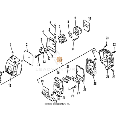 ECHO part 14580051230 — IPL diagram snippet (6x zoom, amber highlight)