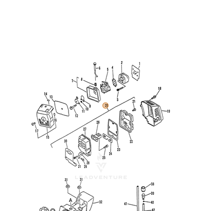 ECHO part 14580051330 — IPL diagram snippet (6x zoom, amber highlight)