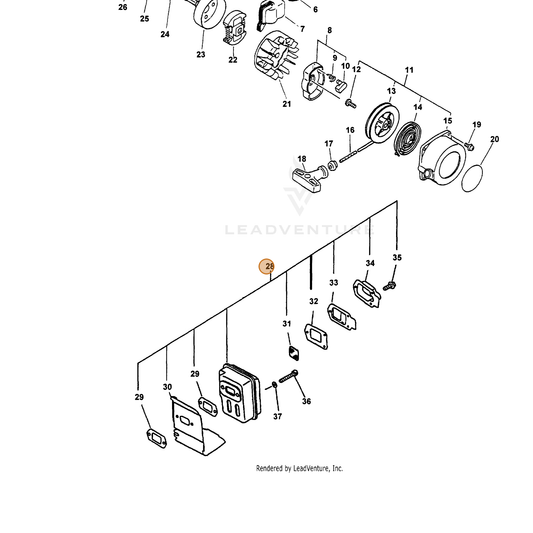 ECHO part 14580052633 — IPL diagram snippet (6x zoom, amber highlight)