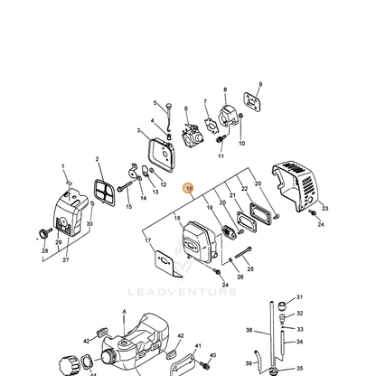 ECHO part 14580055730 — IPL diagram snippet (6x zoom, amber highlight)