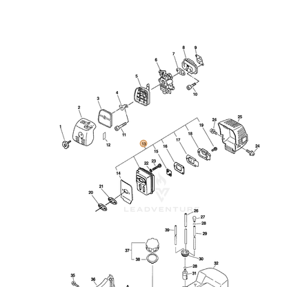 ECHO part 14580057732 — IPL diagram snippet (6x zoom, amber highlight)