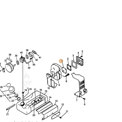 ECHO part 14580100761 — IPL diagram snippet (6x zoom, amber highlight)