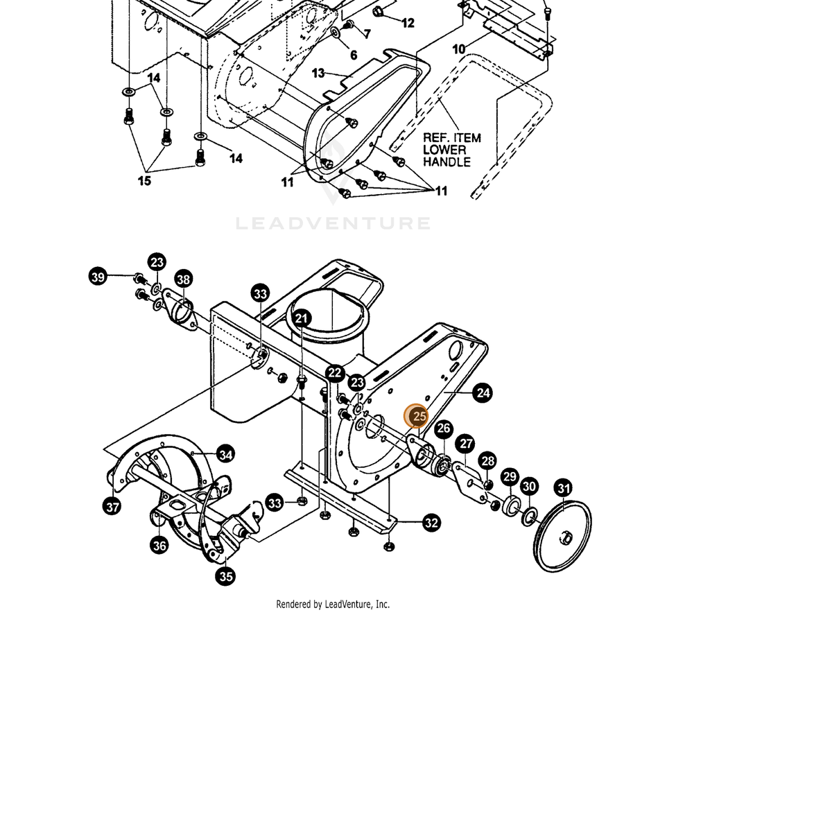 ECHO part 14580251 — IPL diagram snippet (6x zoom, amber highlight)