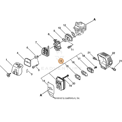 ECHO part 14580265831 — IPL diagram snippet (6x zoom, amber highlight)