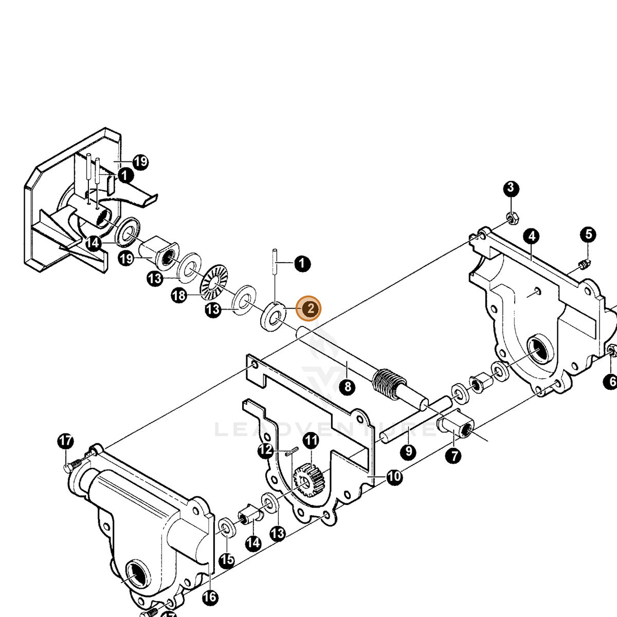 ECHO part 14580295 — IPL diagram snippet (6x zoom, amber highlight)