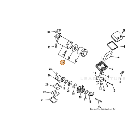 ECHO part 14580511960 — IPL diagram snippet (6x zoom, amber highlight)