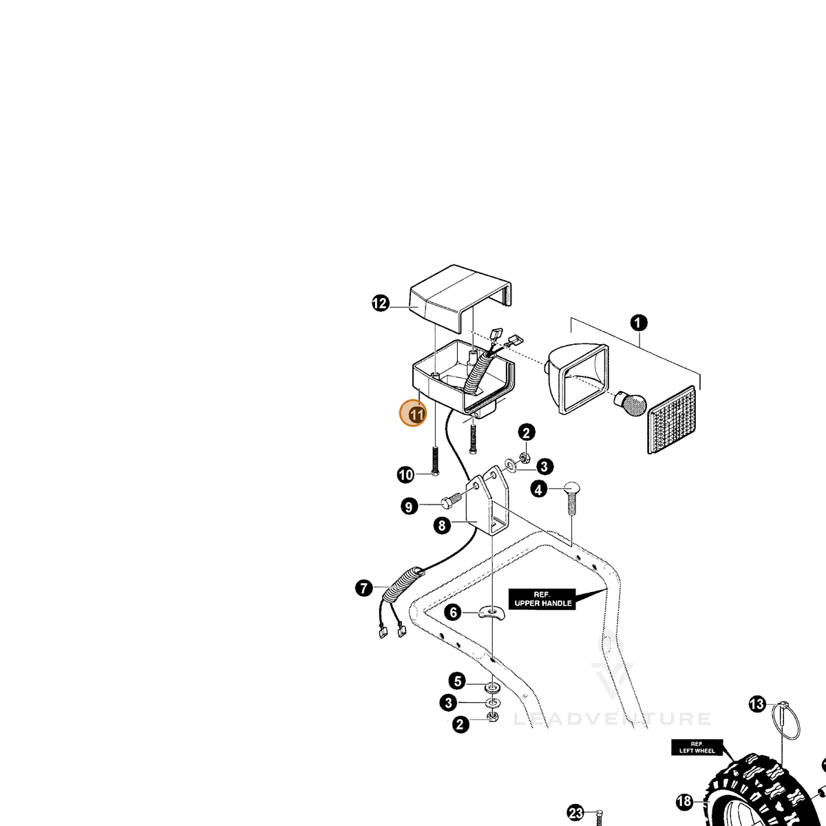 ECHO part 14580530 — IPL diagram snippet (6x zoom, amber highlight)