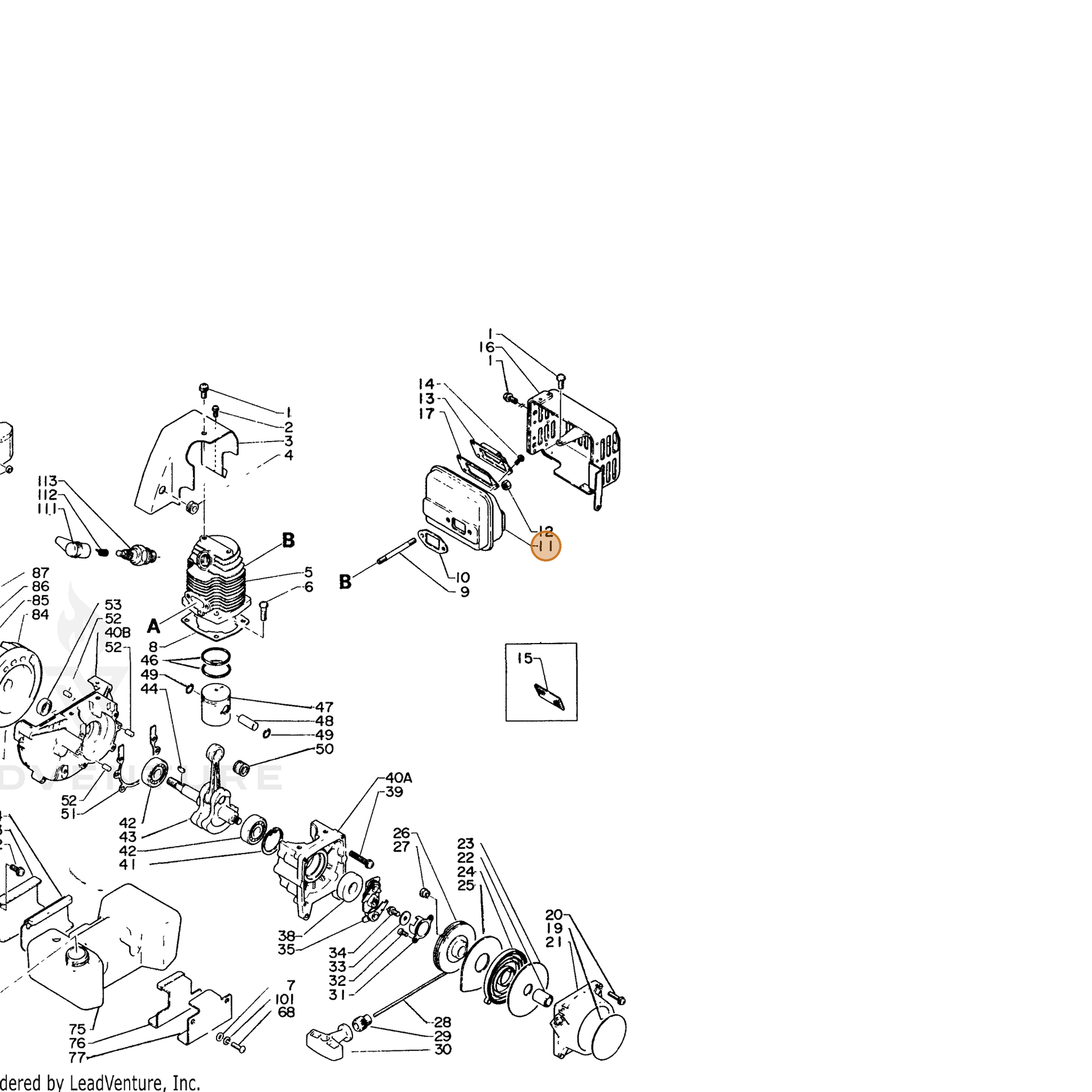 ECHO part 14580606720 — IPL diagram snippet (6x zoom, amber highlight)