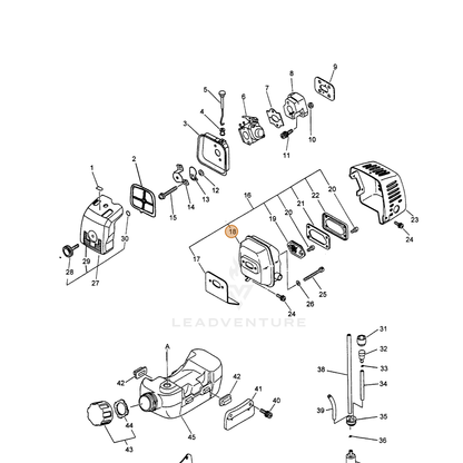 ECHO part 14580655730 — IPL diagram snippet (6x zoom, amber highlight)