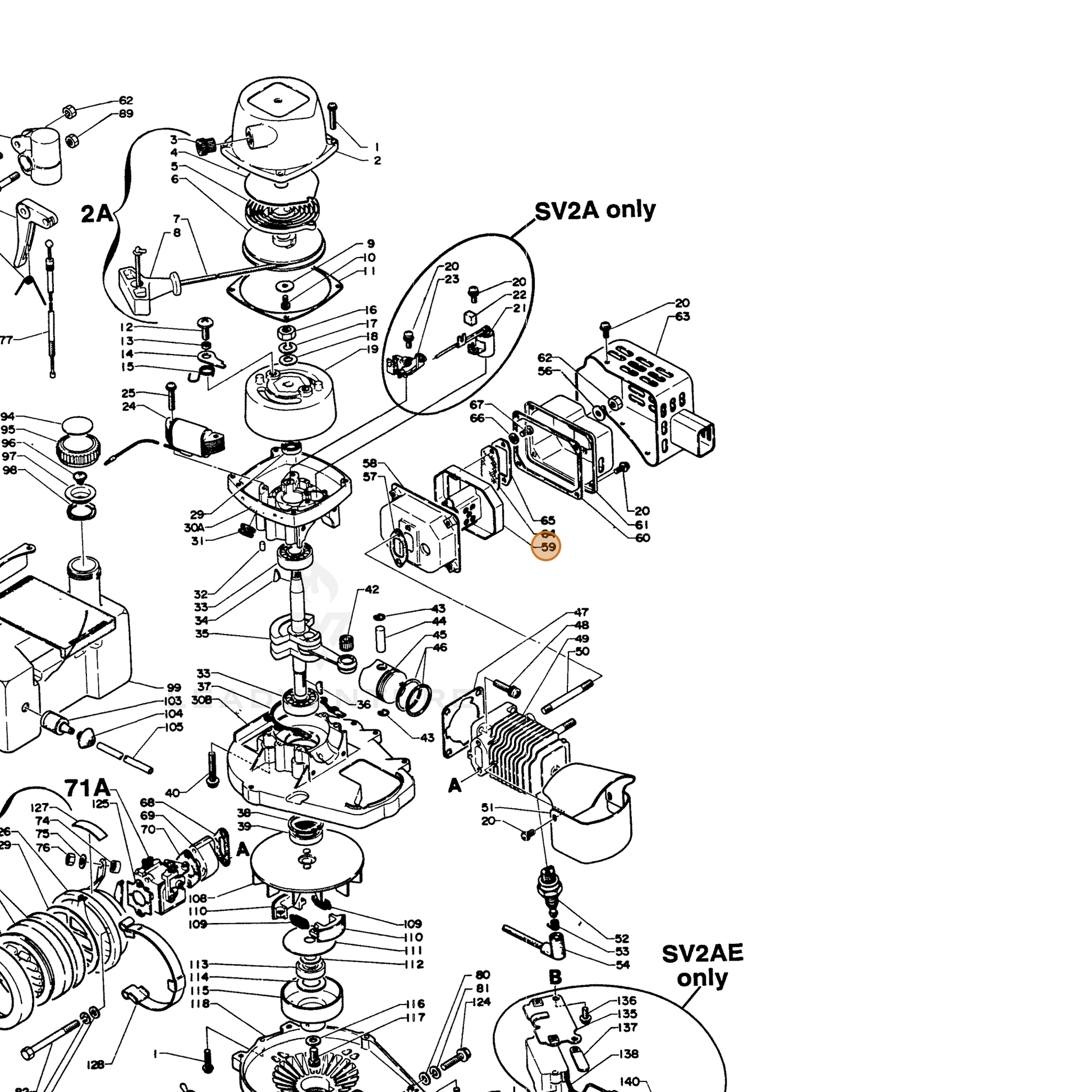 ECHO part 14580705120 — IPL diagram snippet (6x zoom, amber highlight)